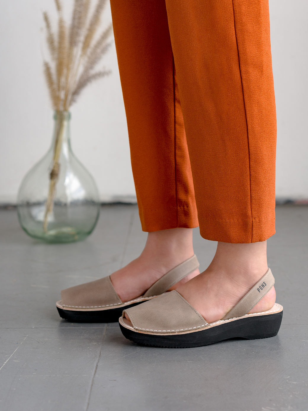 Classic Taupe Platform Pons Shoes lifestyle