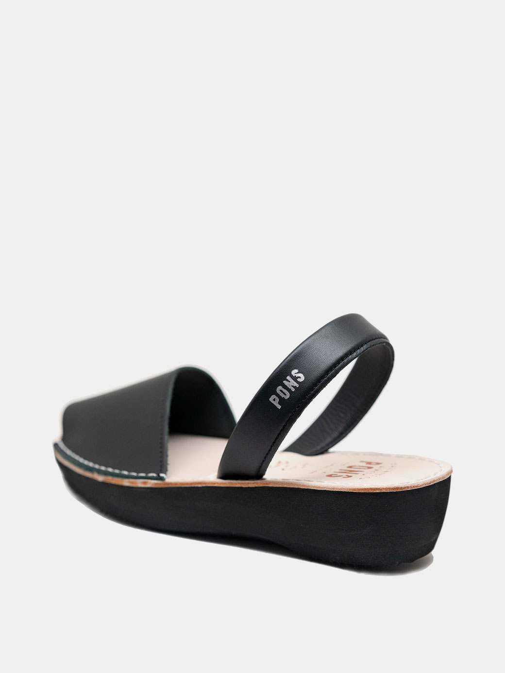 Classic Black Platform Pons Shoes side