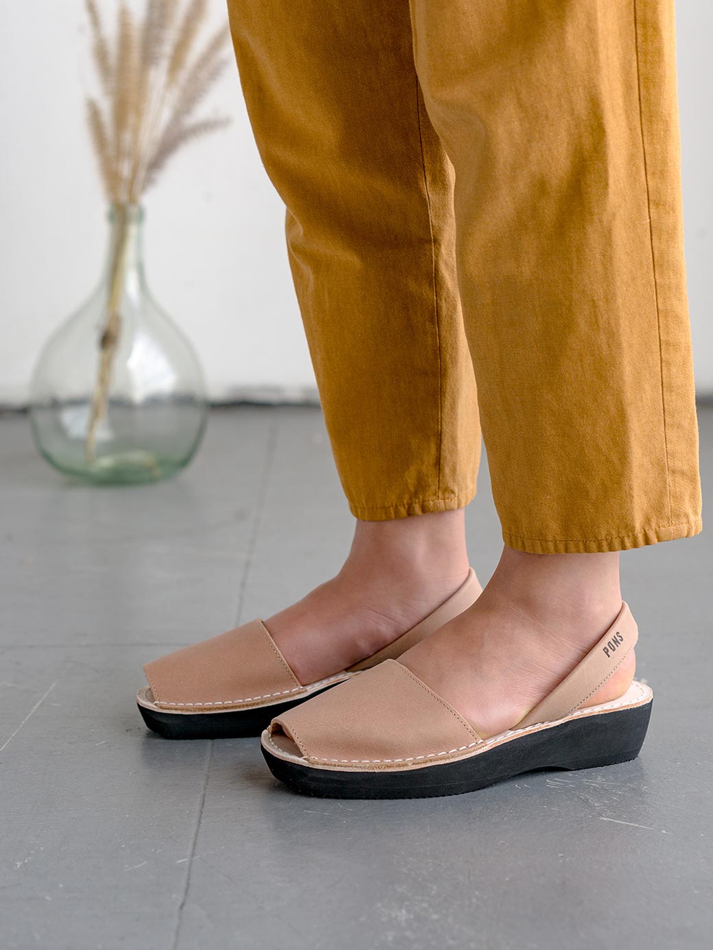 Classic Tan Platform Pons Shoes lifestyle