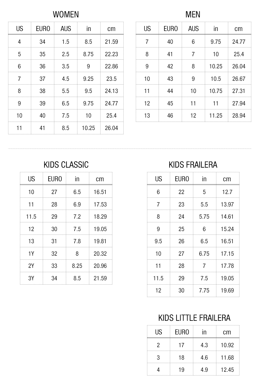 Size Chart