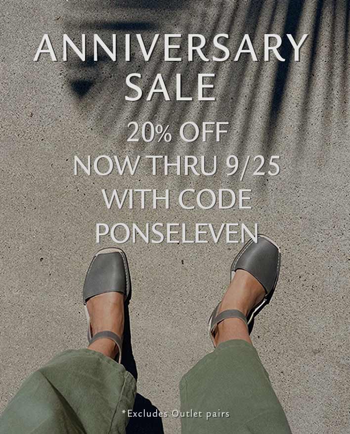 Pons Shoes - 11 Anniversary's - Sale 20% OFF Everything
