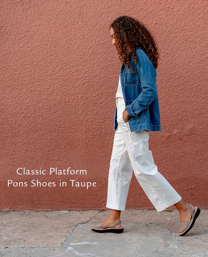 Pons Shoes Platform in Taupe
