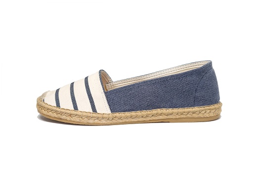 Outlet FINAL SALE - Classic Low Stripes Women Blue Espadrille