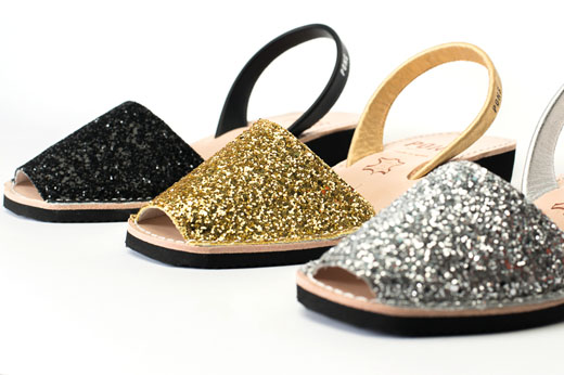 Wedge Glitter Black Avarca | Avarcas USA