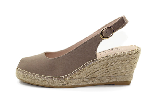 Sling Back Wedge Taupe
