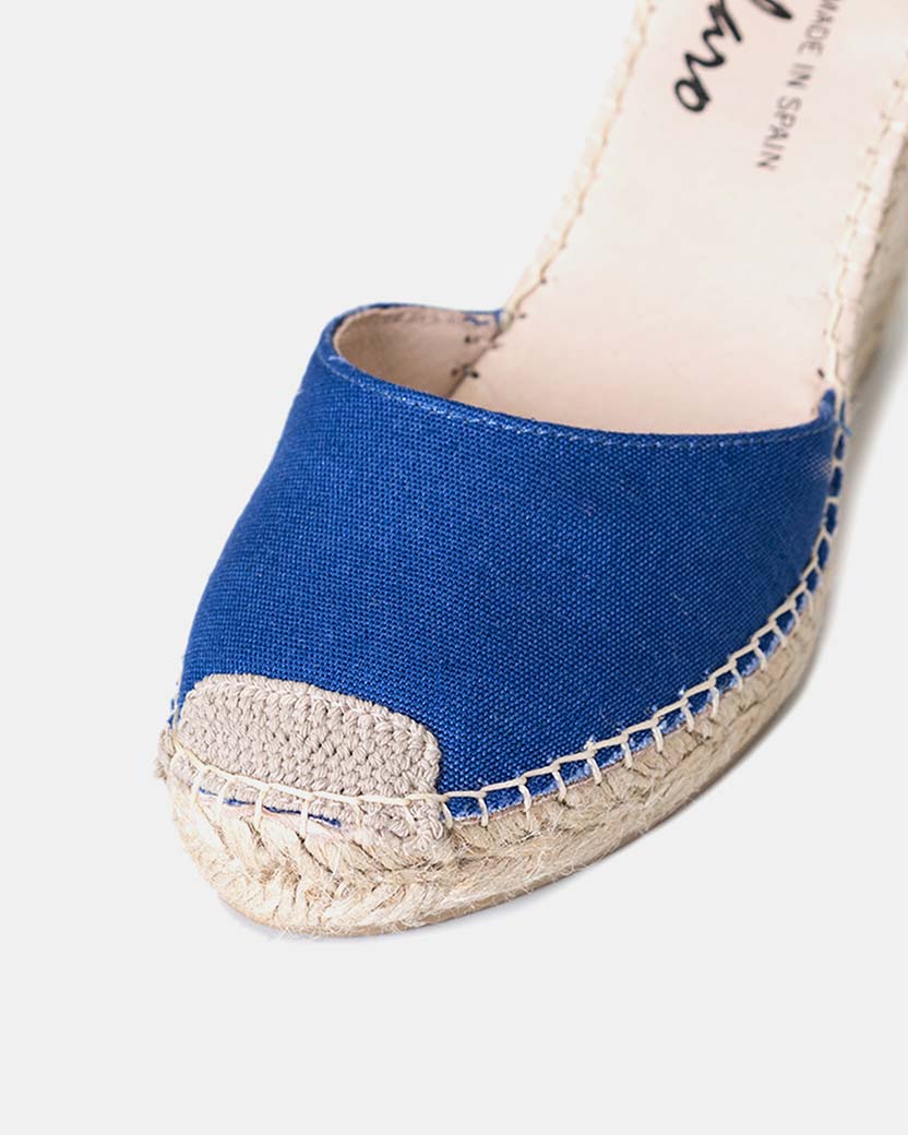 Ankle Strap Wedge Royal Blue Espadrille For Women 