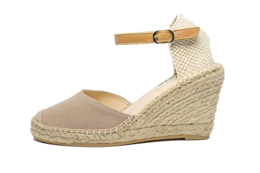 Outlet FINAL SALE - Ankle Strap Wedge Taupe