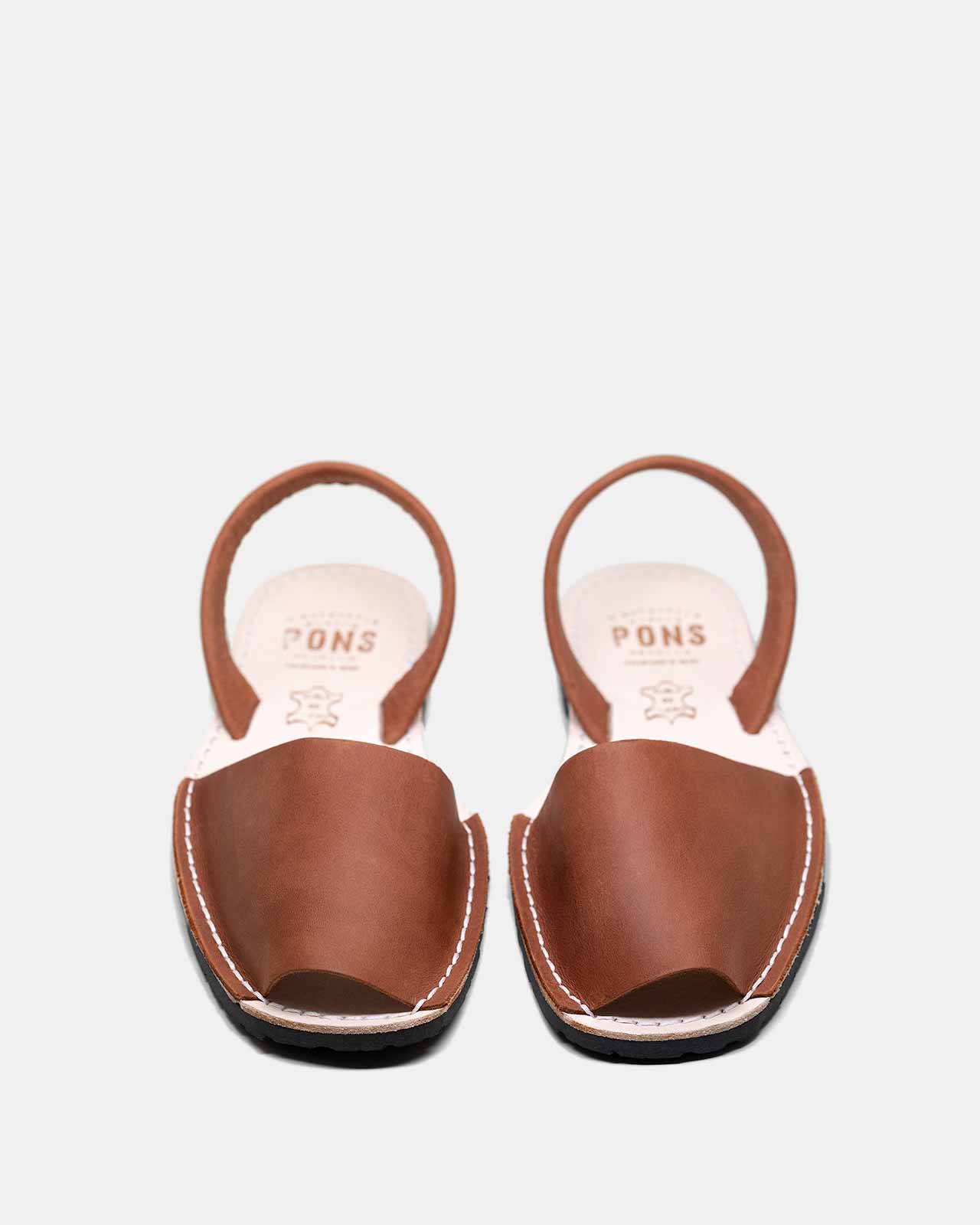 Pons Classic Style Brown Avarca Sandals in Natural Leather for Women ...