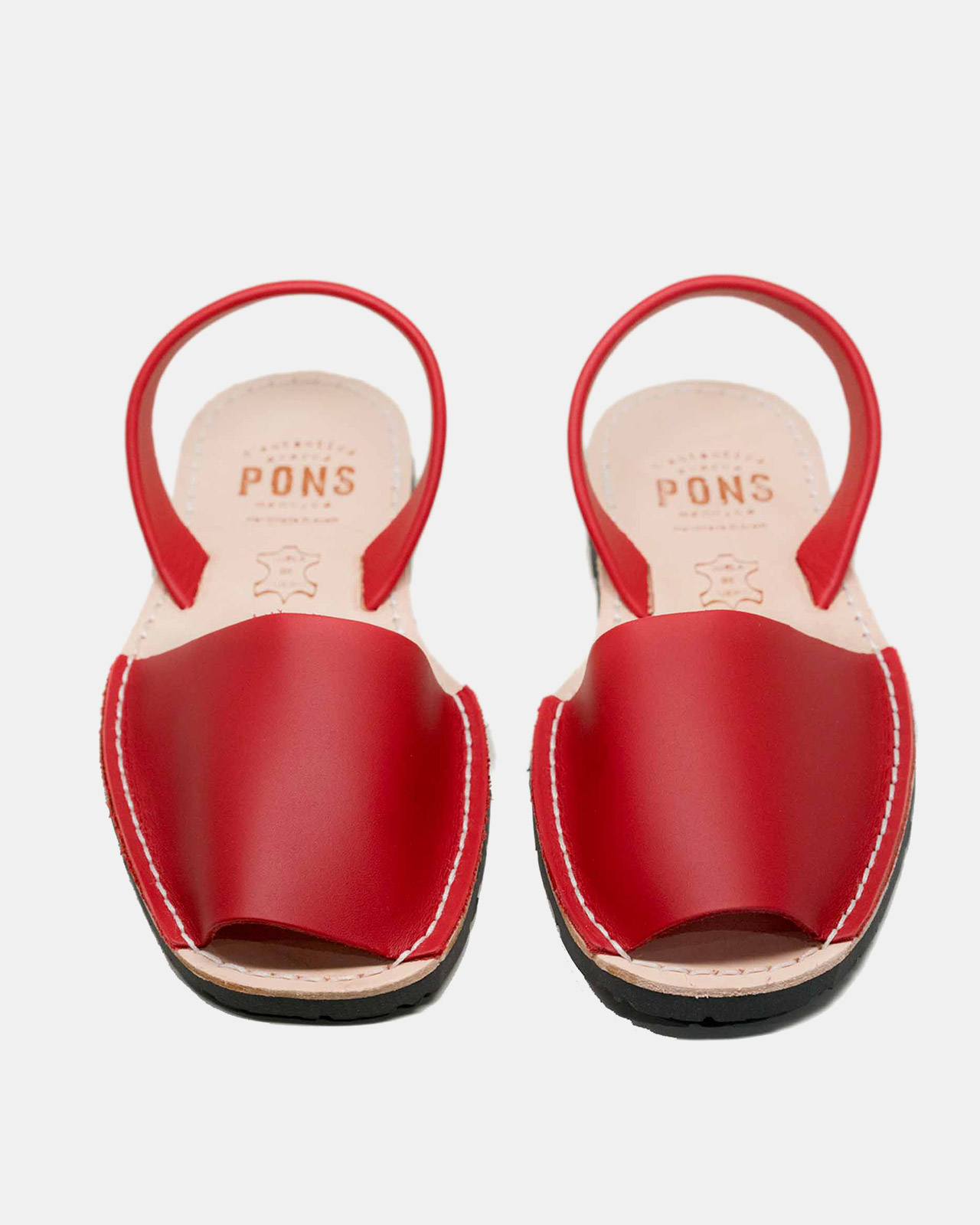 Pons Classic Style Red Avarca Sandals in Natural Leather for Women ...