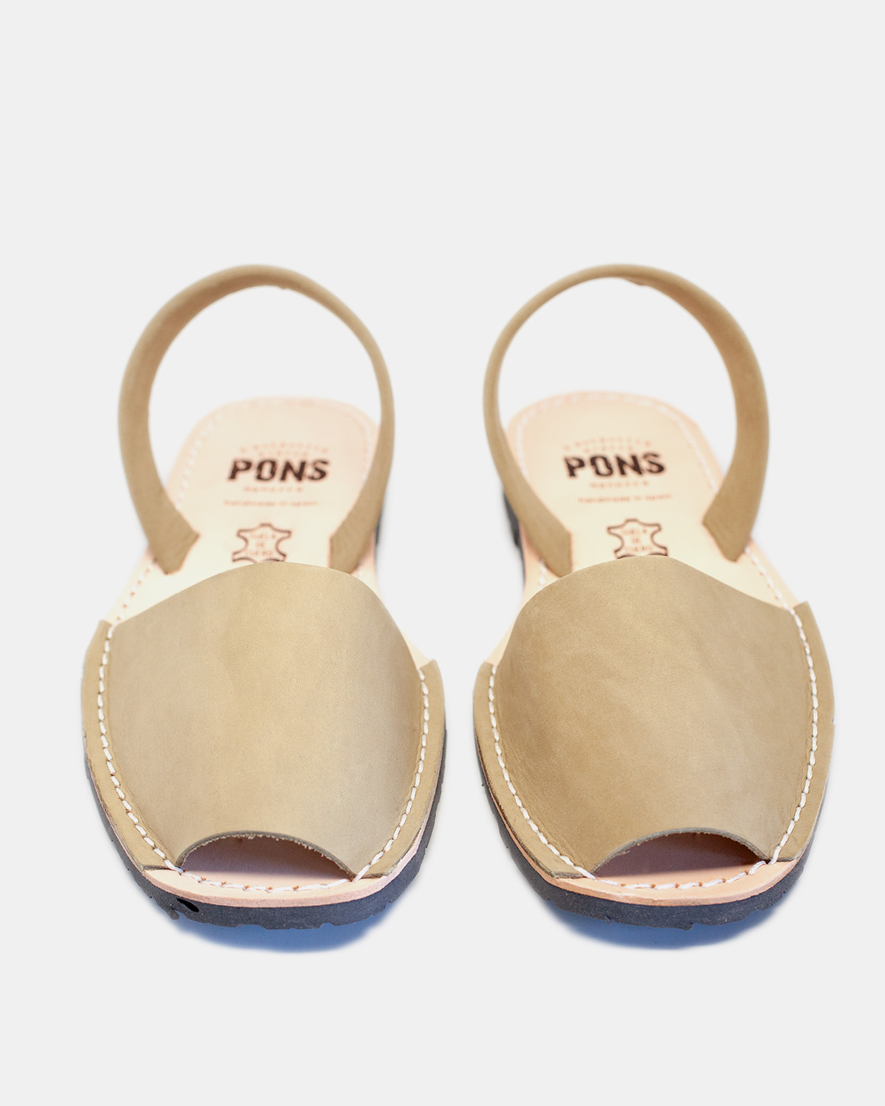 Pons Classic Style Sand Avarca Sandals in Natural Leather for Women ...
