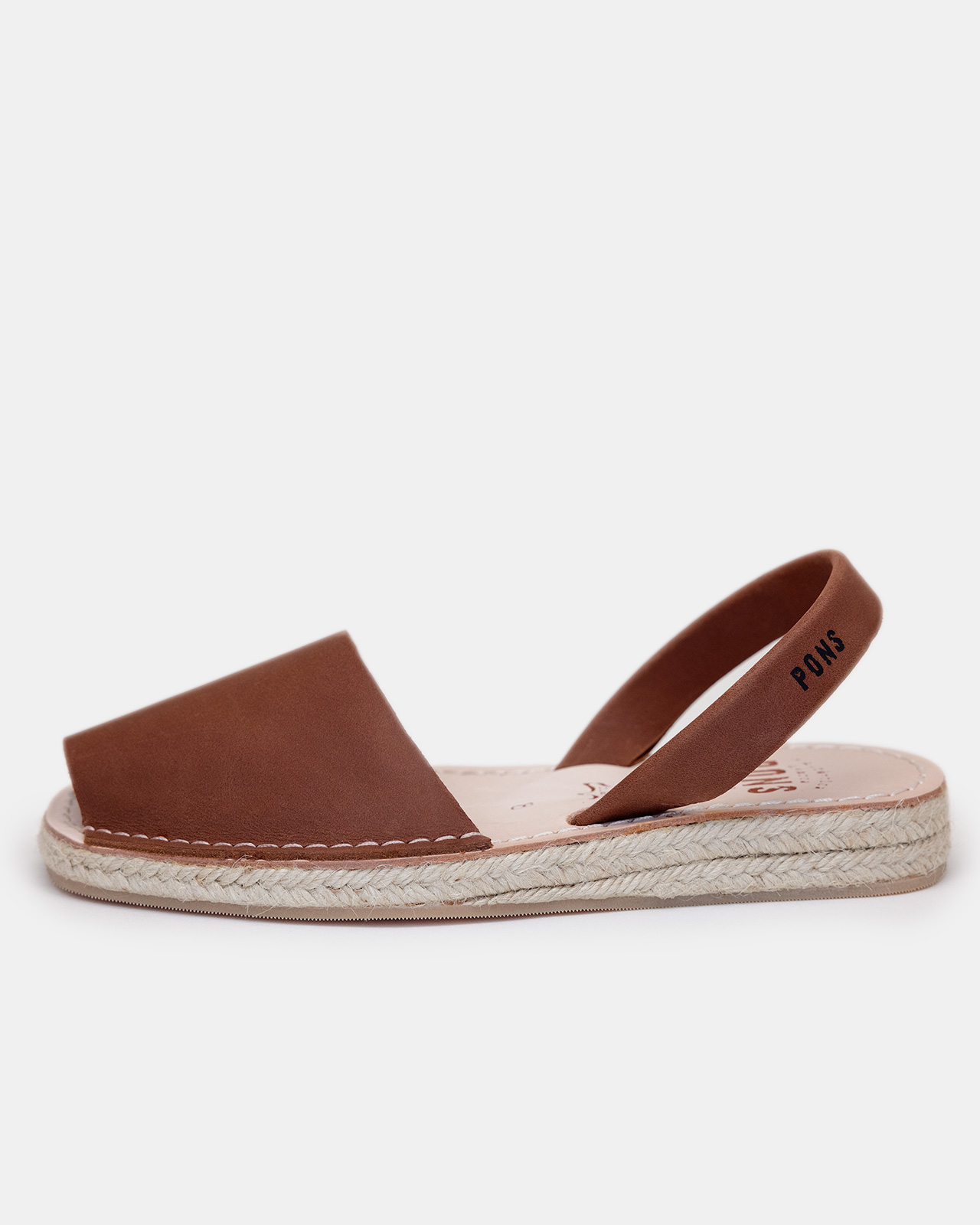 Pons Classic Brown Avarca Sandals in Natural Leather for Women | Avarcas