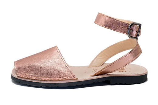 Pons Classic Style Strap Metallic Rose Gold Avarca Sandals for Women ...