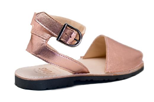 Pons Classic Style Strap Metallic Rose Gold Avarca Sandals for Women ...