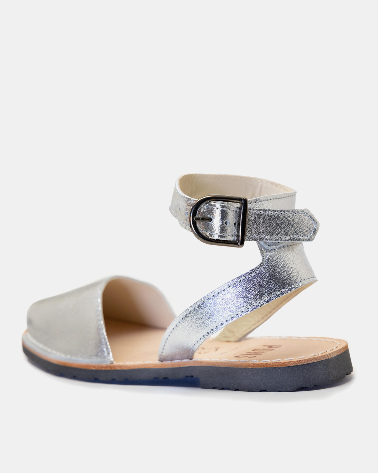 Pons Classic Style Strap Metallic Silver Avarca Sandals for Women ...