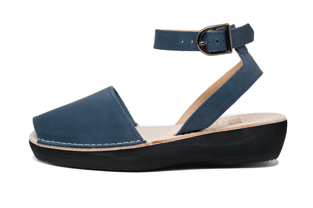 Navy blue espadrille wedge sandals - The Spanish Sandal Company