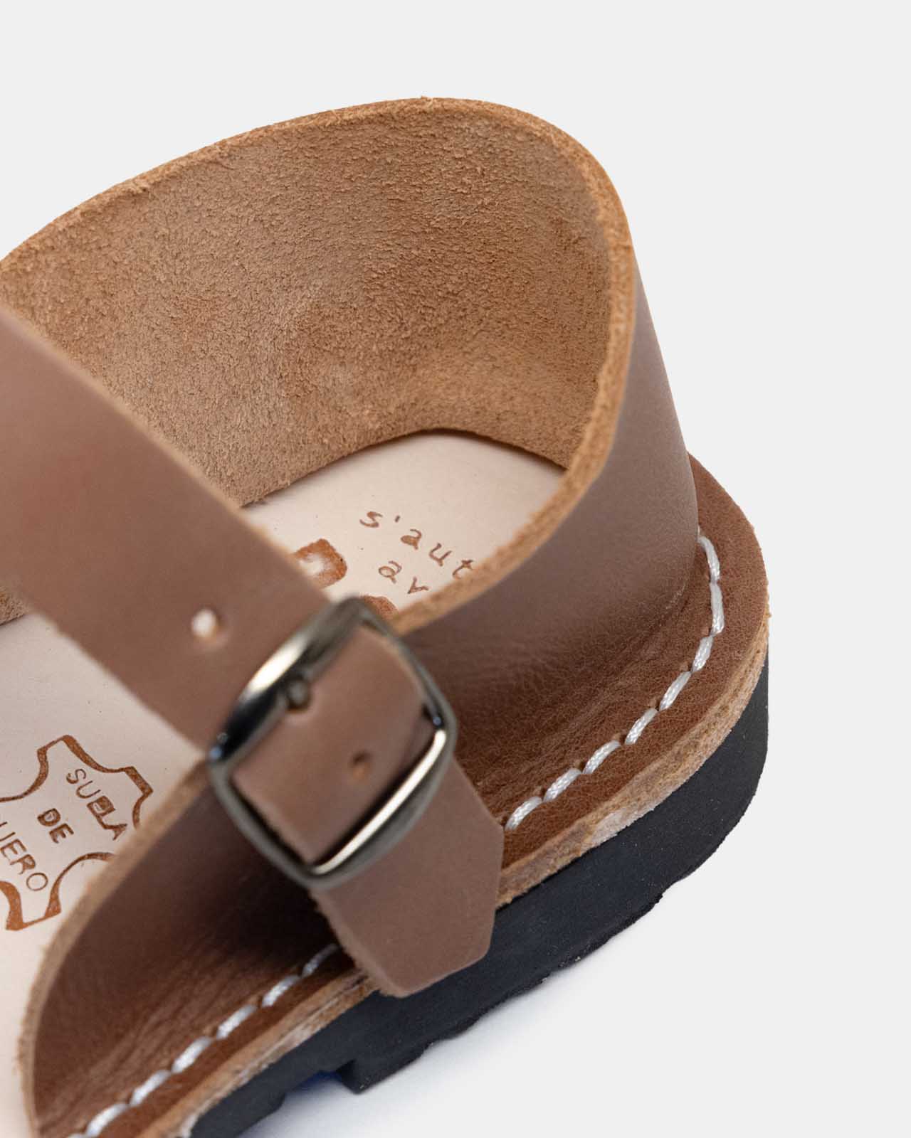 thumbnail image 2 of Avarcas Classic Pons Leather Sandals - Choco 2 of 9