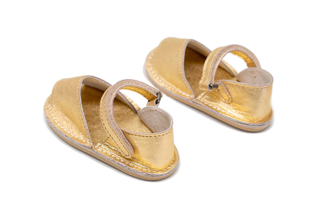 Pons Little Fraileras Metallic Gold Avarca Sandals for Kids | Avarcas USA