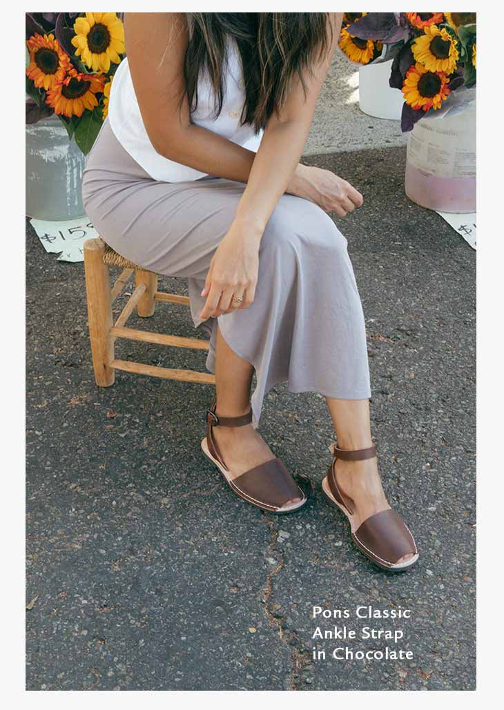 Pons Shoes Ankle Strap in Chocolate