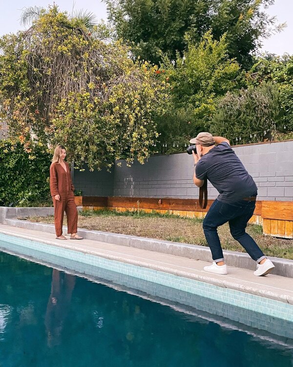 Behind the scenes at a Pons photo shoot
