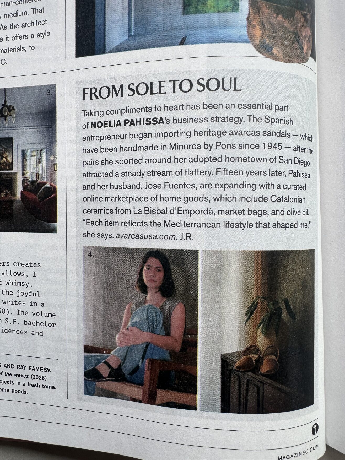 From Sole to Soul feature about Noelia Pahissa and Avarcas USA in C Magazine