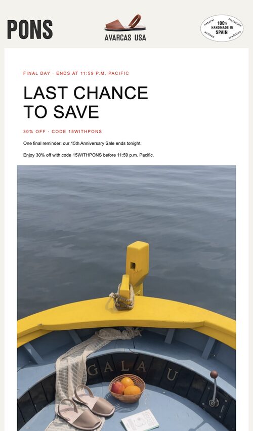 Avarcas USA newsletter from September 28, 2026